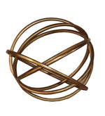 Benzara Metal Decorative Spheres with Adjoined Ring Design, Set of 2, Gold