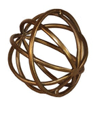 Benzara Metal Decorative Spheres with Adjoined Ring Design, Set of 2, Gold
