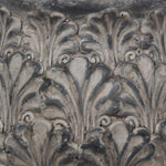 Benzara Decorative Traditional Cement Urn with Floral Inlays, Small Gray