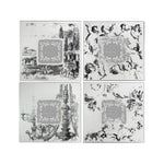 Benzara Modern Etched Wooden Photo Frames, Small, Set of 4, Silver