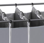Benzara 4 Bag Metal Frame Laundry Hamper with Casters, Gray