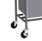 Benzara 4 Bag Metal Frame Laundry Hamper with Casters, Gray