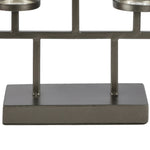Benzara Metal, Clustered Candle Holder with 6 Glass Hurricanes, Black and Gold