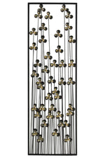 Benzara Metal Clover Leaf Design Wall Decor with Rectangular Frame, Black