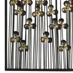 Benzara Metal Clover Leaf Design Wall Decor with Rectangular Frame, Black