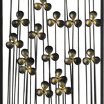 Benzara Metal Clover Leaf Design Wall Decor with Rectangular Frame, Black