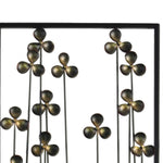 Benzara Metal Clover Leaf Design Wall Decor with Rectangular Frame, Black