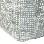 Benzara Transitional Style Rectangular Cotton Pouf with Block Print Design, Gray