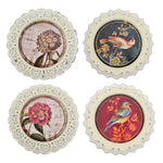 Benzara 4 Piece Plate Design Wall Decor with Nature Inspired Theme, Multicolor