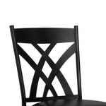 Benzara Counter Height Metal Swivel Bar Stool with Leatherette Seat, Black