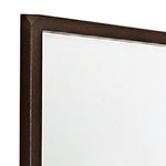 Benzara Wooden Dresser Top Mirror with ChiseLed Edges, Cherry Brown and Silver