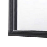 Benzara Molded Wooden Frame Dresser Top Mirror, Black and Silver