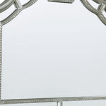 Benzara Scalloped Design Mirror with Crown Top and Wooden Molded Details, Silver