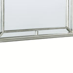 Benzara Scalloped Design Mirror with Crown Top and Wooden Molded Details, Silver