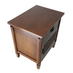 Benzara BM215618 1 Drawer Night Stand with 1 Storage Cabinet and Mission Bale Pulls, Brown