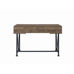 Benzara BM215980 Traditional Style Wooden Writing Desk with 3 Drawers, Rustic Oak and Black