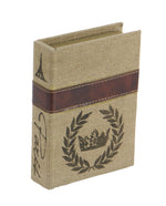 Benzara BM216419 Burlap Covered Wooden Book Box, Set of 3, Brown