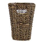 Benzara BM216426 Industrial Metal Frame Seagrass Woven Magazine Rack, Brown