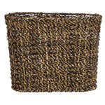 Benzara BM216426 Industrial Metal Frame Seagrass Woven Magazine Rack, Brown