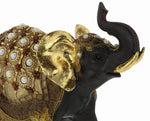 Benzara BM216433 Polystone Frame Elephant Sculpture with Raised Trunk, Set of 3, Multicolor