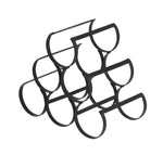 Benzara BM216462 Industrial Style 6 Bottle Metal Wine Rack, Black