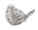 Benzara BM216491 Polystone Bird Figurine with Distressed Details, Set of 2, Silver