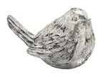Benzara BM216491 Polystone Bird Figurine with Distressed Details, Set of 2, Silver