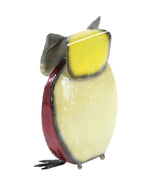 Benzara BM216492 11 Inch Metal Owl Sculpture with Claw Feet, Multicolor