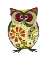 Benzara BM216492 11 Inch Metal Owl Sculpture with Claw Feet, Multicolor