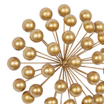 Benzara BM216555 Sunburst Design Metal Wall Decor with Spokes and Ball Ends, Gold