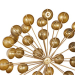 Benzara BM216555 Sunburst Design Metal Wall Decor with Spokes and Ball Ends, Gold