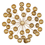 Benzara BM216555 Sunburst Design Metal Wall Decor with Spokes and Ball Ends, Gold