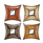 Benzara BM216607 Concave Shaped Wall Mirror with Metal Body, Set of 4, Multicolor