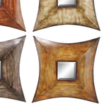 Benzara BM216607 Concave Shaped Wall Mirror with Metal Body, Set of 4, Multicolor