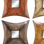 Benzara BM216607 Concave Shaped Wall Mirror with Metal Body, Set of 4, Multicolor