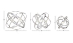 Benzara BM216610 Atom Like Metal Orb Sculptures with Geometric Design, Set of 3, Silver