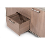 Benzara 2 Door Buffet with Faux Concrete Top and 2 Drawers, Brown and Gray