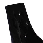 Benzara Fabric Sloped Back Dining Chair with Crystal Tufting, Set of 2, Black