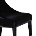 Benzara Fabric Sloped Back Dining Chair with Crystal Tufting, Set of 2, Black