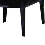 Benzara Fabric Sloped Back Dining Chair with Crystal Tufting, Set of 2, Black