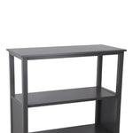 Benzara BM216895 3 Tier Wooden Accent Stand with Texture Side Panels, Dark Gray