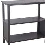 Benzara BM216895 3 Tier Wooden Accent Stand with Texture Side Panels, Dark Gray