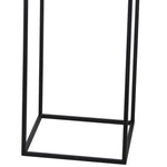 Benzara BM216909 Metal Round Planter with Square Shaped Frame, Set of 2, Black and White