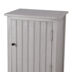 Benzara BM216934 1 Door Storage Accent Stand with Vertical Design and Round Knob, Gray