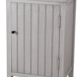 Benzara BM216934 1 Door Storage Accent Stand with Vertical Design and Round Knob, Gray