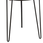 Benzara BM217001 Rail Top Metal Accent Table with Hairpin Legs, Set of 2, Black and Brown