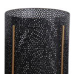 Benzara BM217029 Metal Planters with Floral Hexagon Cut Out Design, Set of 3, Black and Gold