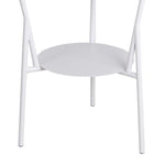 Benzara BM217037 Industrial Round Accent Table with Metal Tubular Base, Brown and White