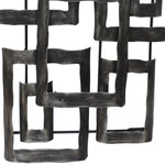 Benzara BM217123 interconnected Rectangles Hammered Metal Frame Wall Decor, Gray