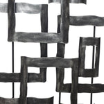 Benzara BM217123 interconnected Rectangles Hammered Metal Frame Wall Decor, Gray
